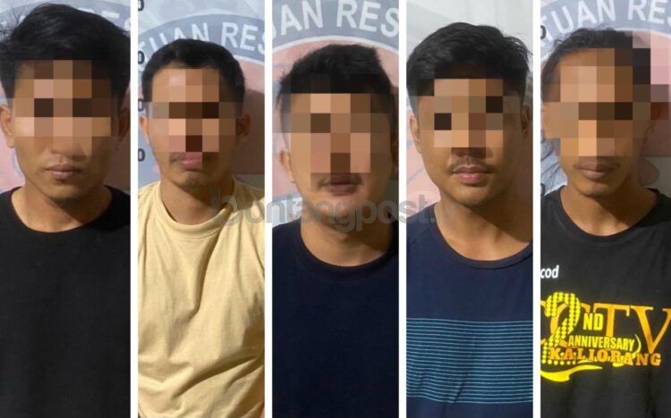 Lima tersangka ditahan di Mapolres Bontang