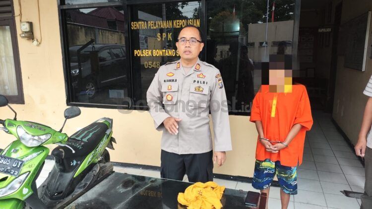 tersangka kini ditahan di Mapolsek Bontang Selatan