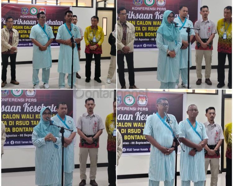Empat bapaslon kepala daerah Kota Bontang menjalani pemeriksaan kesehatan di RSUD Taman Husada Bontang (Jelita/bontangpost.id)