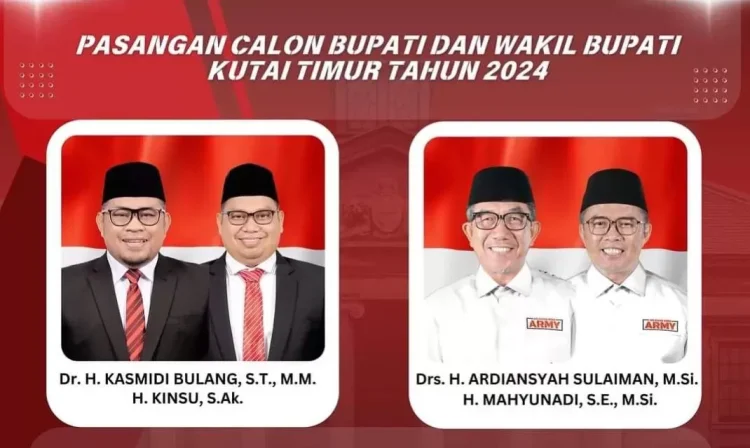 Paslon Pilkada Kutim, Kasmidi Bulang-H Kinsu dan Ardiansyah-Mahyunadi.