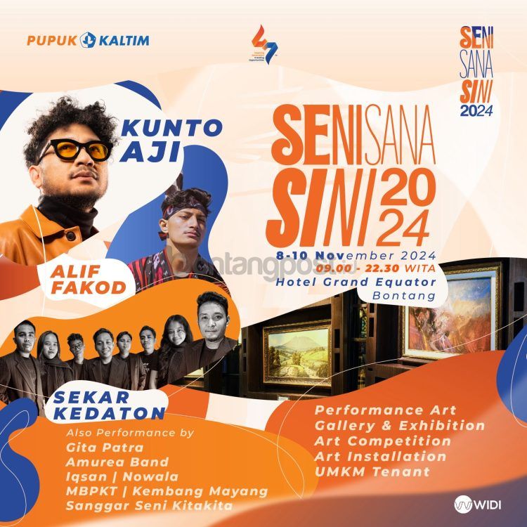 Panggung Seni Sana Sini akan dihelat di Hotel Grand Equator Bontang selama tiga hari, mulai Jumat (8/11/2024).