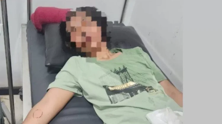 Akhiruddin (36), kini menjalani perawatan intensif di RSUD Aji Batara Agung Dewa Sakti (Abadi) Samboja. (Foto: Polsek Muara Jawa)