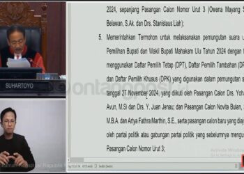 MK Diskualifikasi Paslon Owena-Stanislaus di Pilbup Mahulu, Perintahkan Pemungutan Suara Ulang