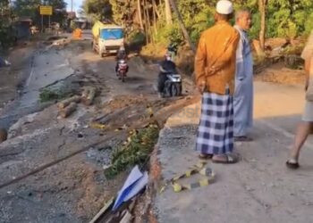 Jalan Poros Samarinda-Balikpapan Nyaris Putus, Tanah Ambles di Km 28 Makin Parah