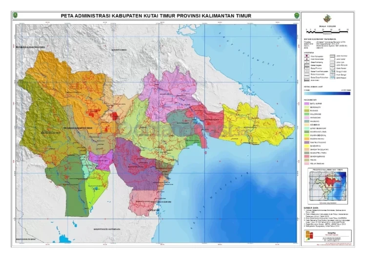 Peta wilayah Kutai Timur.