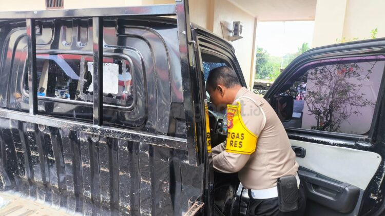 Kendaraan yang digunakan ugal-ugalan kini diamankan di Mapolres Bontang (Nugrah/Bontang Post)