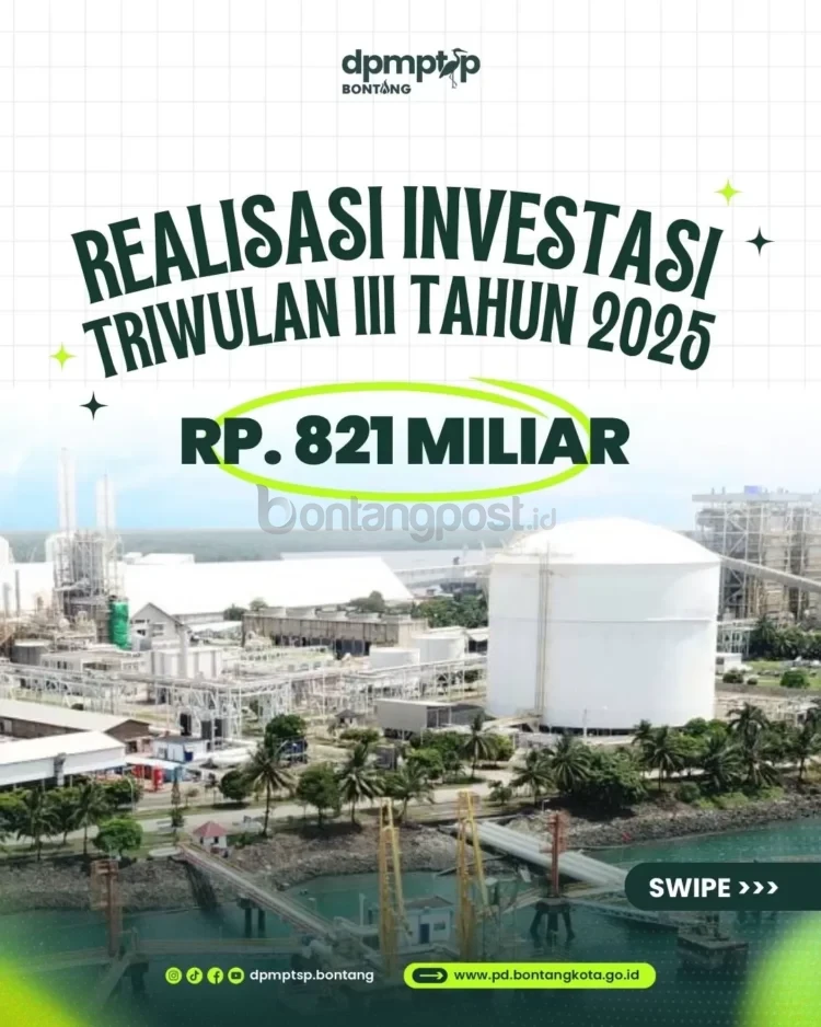 Data dari DPMPTSP, investasi triwulan III tahun 2025 capai Rp 821 miliar. (IST)