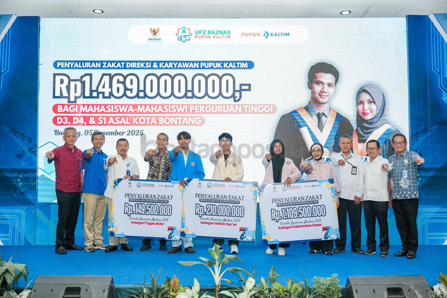 UPZ Pupuk Kaltim Salurkan Beasiswa Madani Rp1,46 Miliar, Wujud Komitmen Bangun SDM Bontang yang Berkelanjutan