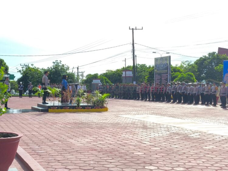 Upacara pengamanan Operasi Mahakam beberapa waktu lalu. (Dwi Kurniawan Nugroho / Bontang Post)