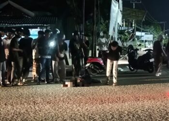 Kecelakaan Tunggal di Simpang Empat Imam Bonjol Bontang, Pengendara Motor Tergeletak di Jalan