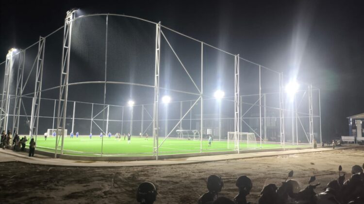 Lapangan Mini Soccer yang telah rampung dikerjakan pada akhir tahun 2025. (Dwi Kurniawan Nugroho / Bontang Post)