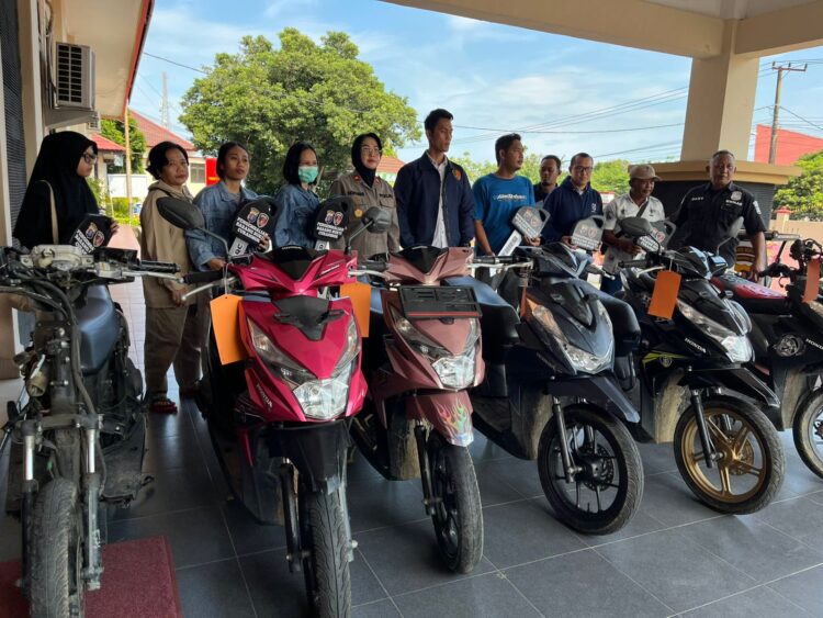 Motor para korban yang berhasil dikembalikan Polres Bontang. (Yulianti Basri/Bontang Post)