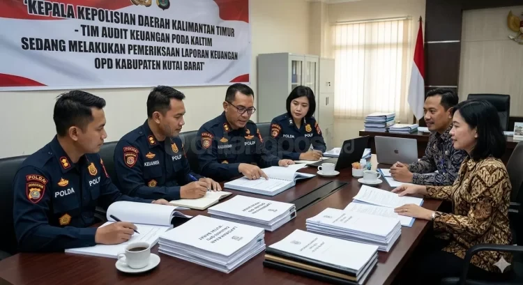 Ilustrasi tim Polda Kaltim saat melakukan pemeriksaan laporan keuangan sejumlah OPD di Kutai Barat.