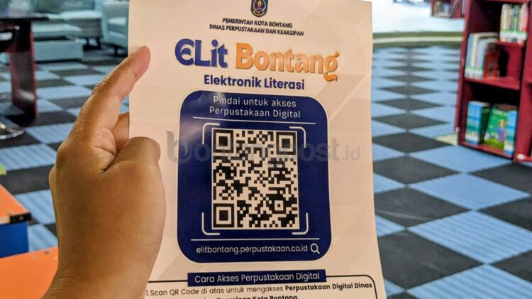Tampilan kode QR eLib Bontang yang disediakan Dinas Perpustakaan dan Kearsipan Kota Bontang. Cukup dipindai, masyarakat dapat mengakses dan meminjam buku digital secara praktis.