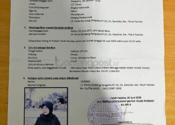 Baru Menikah, Perempuan Asal Teluk Pandan Menghilang Usai Pamit Bekerja