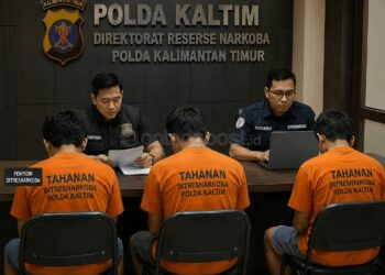 Polda Kaltim Tangkap Tiga Tersangka Pengedar Sabu di Loktuan Bontang