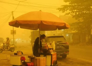 Langit Oranye Selimuti Palangka Raya, Warga Bertaruh Nyawa di Tengah Asap Berbahaya